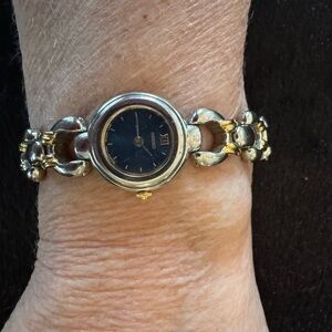 Seiko Two-Tone Watch with Dark Dial